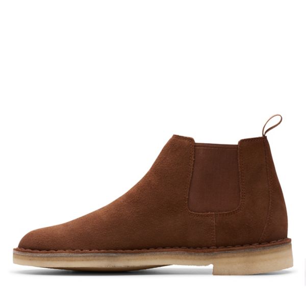 Clarks Mens Desert Chelsea Chelsea Boots Cola Suede | UK-3671529